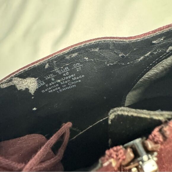 Franco Sarto Lennon Red Wine Faux Suede Lace-up Wedge Ankle Booties Size 10 M - Picture 6 of 9